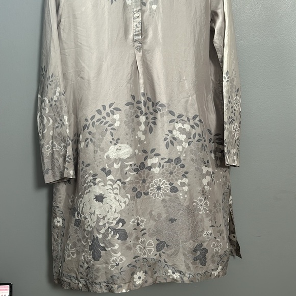 Zara Home Silk Gray Floral Nightgown Slip size M - Picture 3 of 11